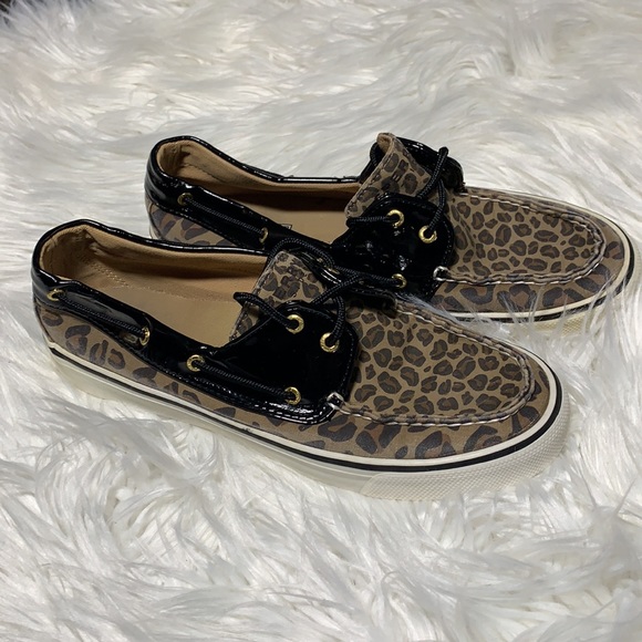 leopard print sperry shoes